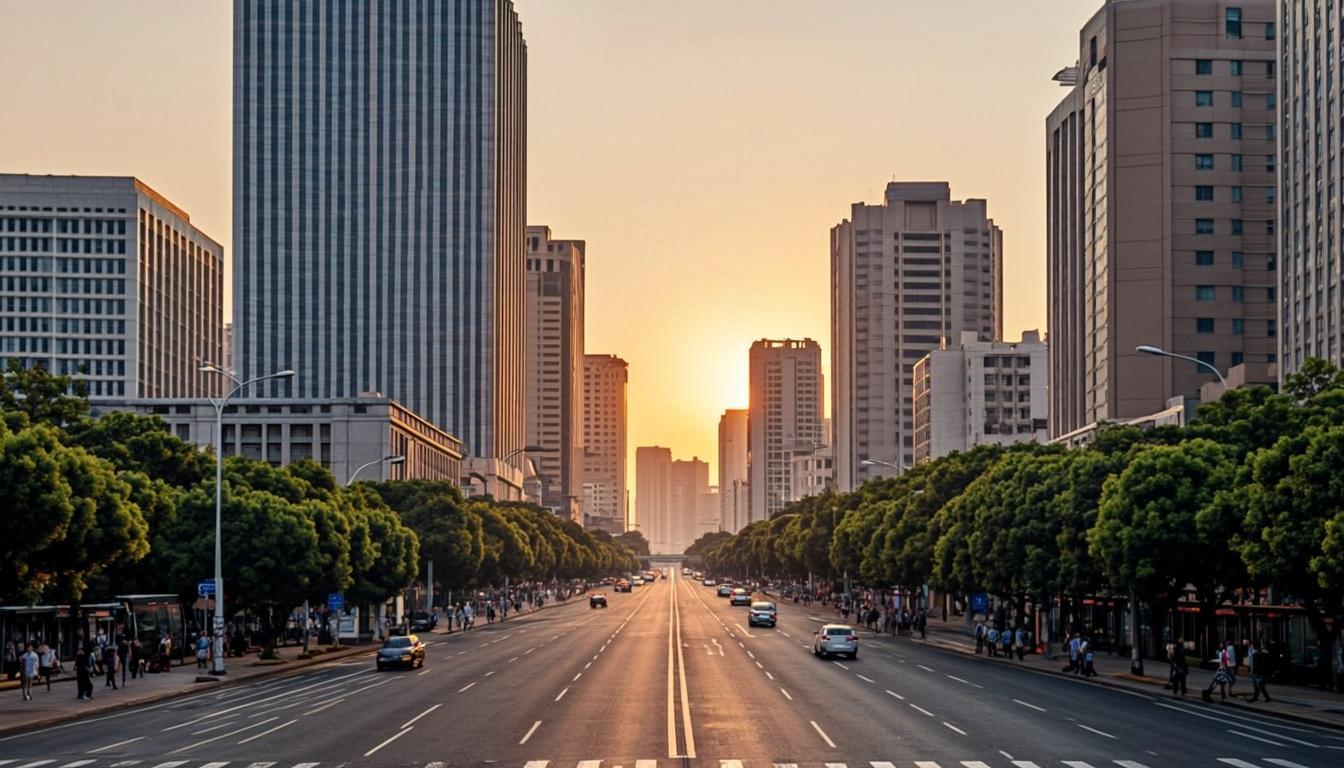 City street at golden hour